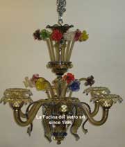 production of Murano glass chandeliers