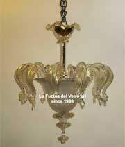 classical and modern chandeliers in Murano glass